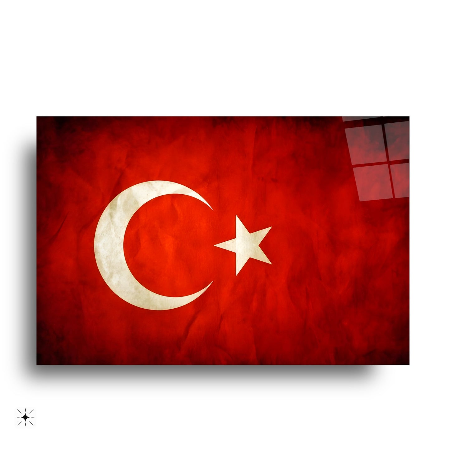 Türk Bayrağı Cam Tablo