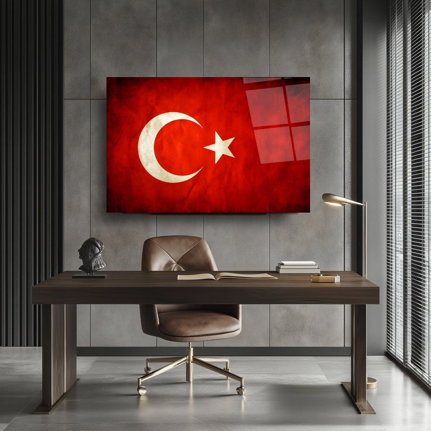 Türk Bayrağı Cam Tablo