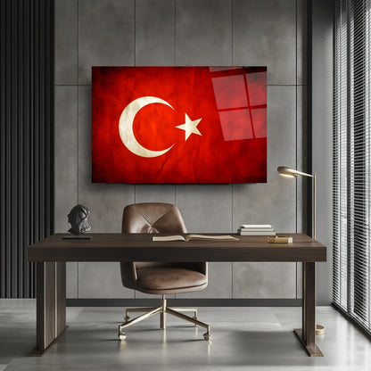 Türk Bayrağı Cam Tablo