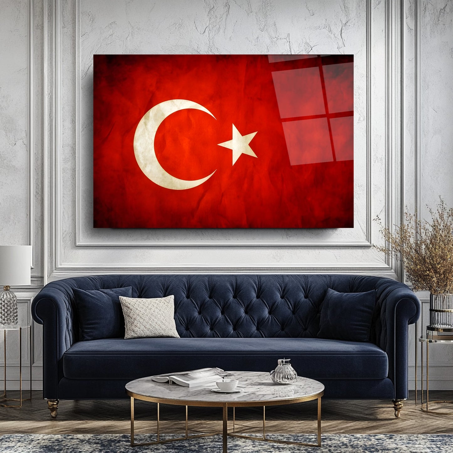 Türk Bayrağı Cam Tablo