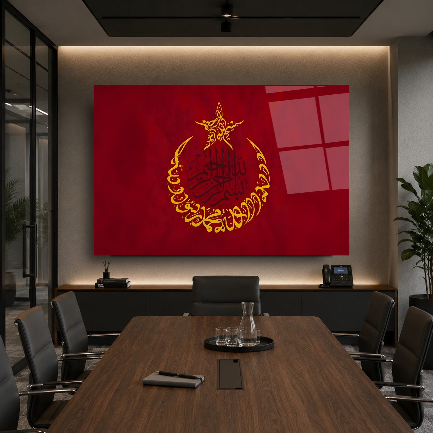 Besmele Hat Yazılı Cam Tablo