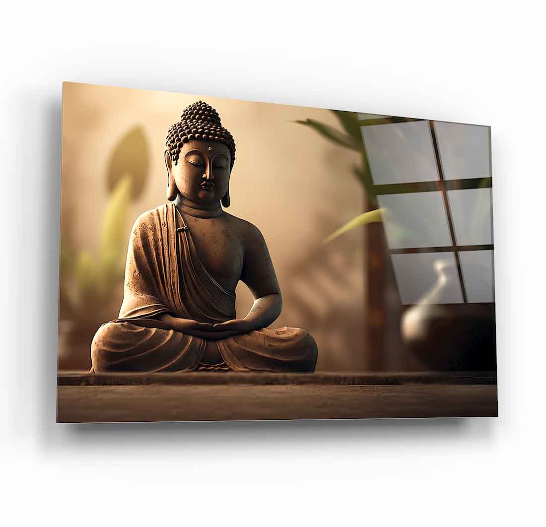 Buda Meditasyon Cam Tablo