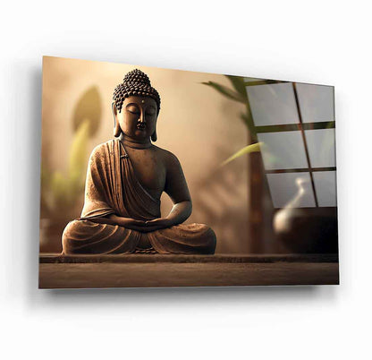 Buda Meditasyon Cam Tablo