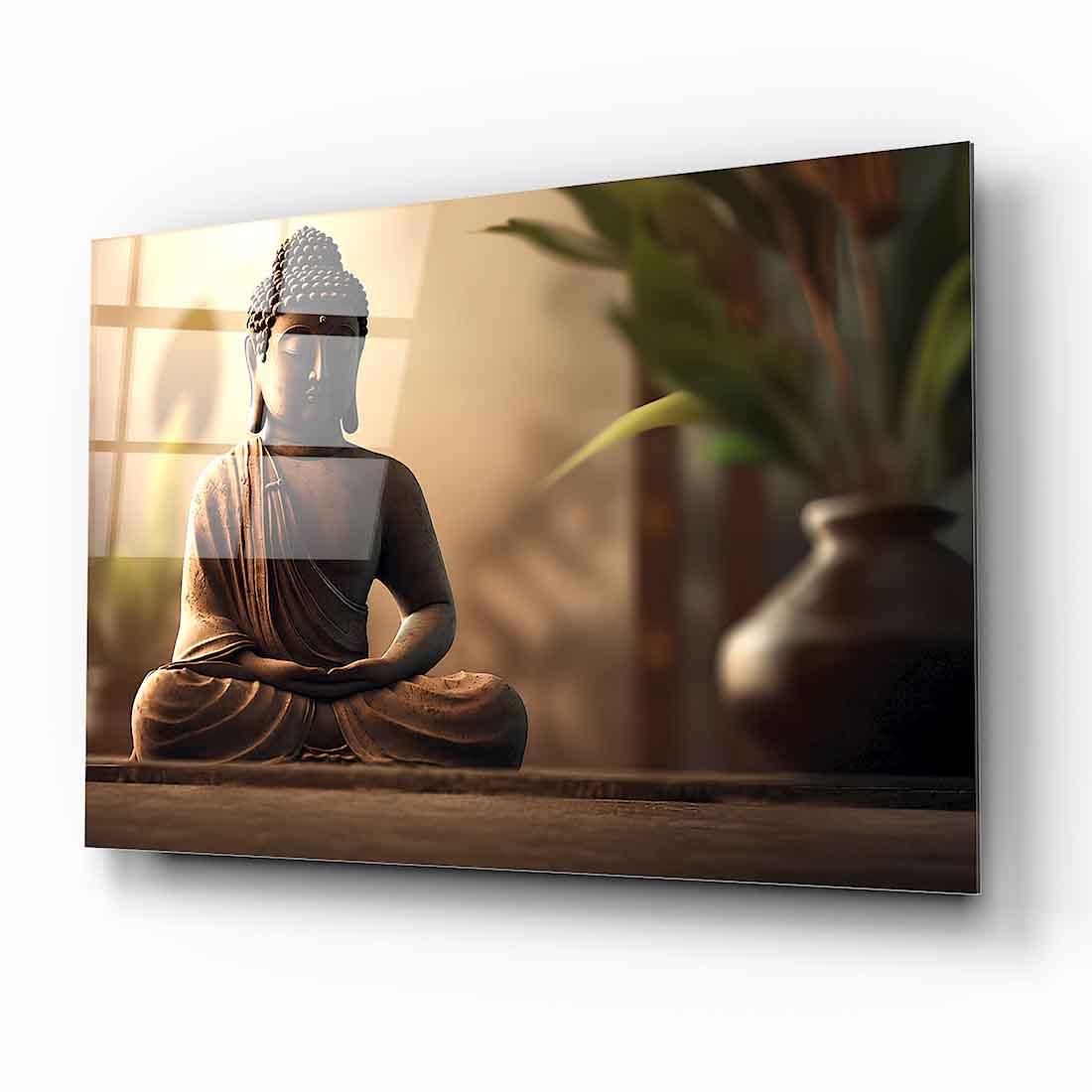 Buda Meditasyon Cam Tablo