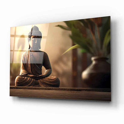 Buda Meditasyon Cam Tablo