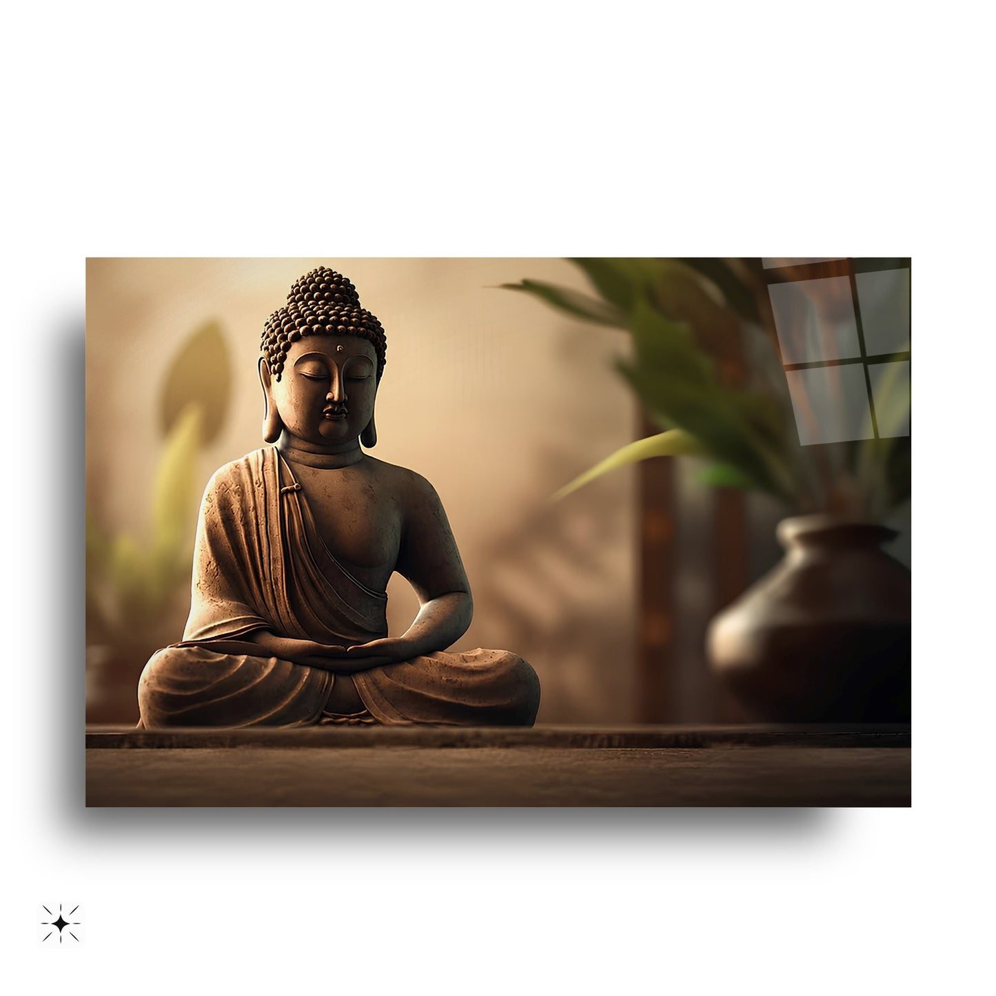 Buda Meditasyon Cam Tablo