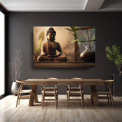 Buda Meditasyon Cam Tablo