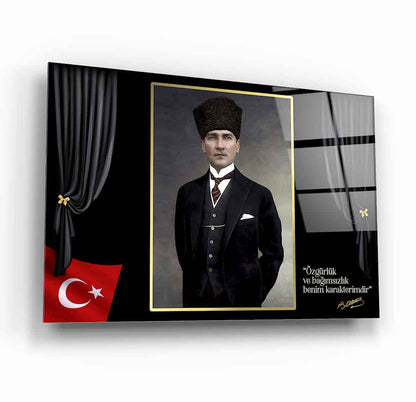 Atatürk Özgürlük ve Bağımsızlık Cam Tablo
