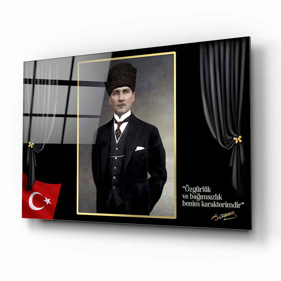 Atatürk Özgürlük ve Bağımsızlık Cam Tablo