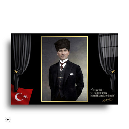Atatürk Özgürlük ve Bağımsızlık Cam Tablo