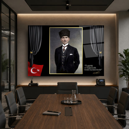 Atatürk Özgürlük ve Bağımsızlık Cam Tablo