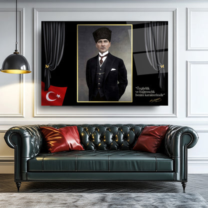 Atatürk Özgürlük ve Bağımsızlık Cam Tablo