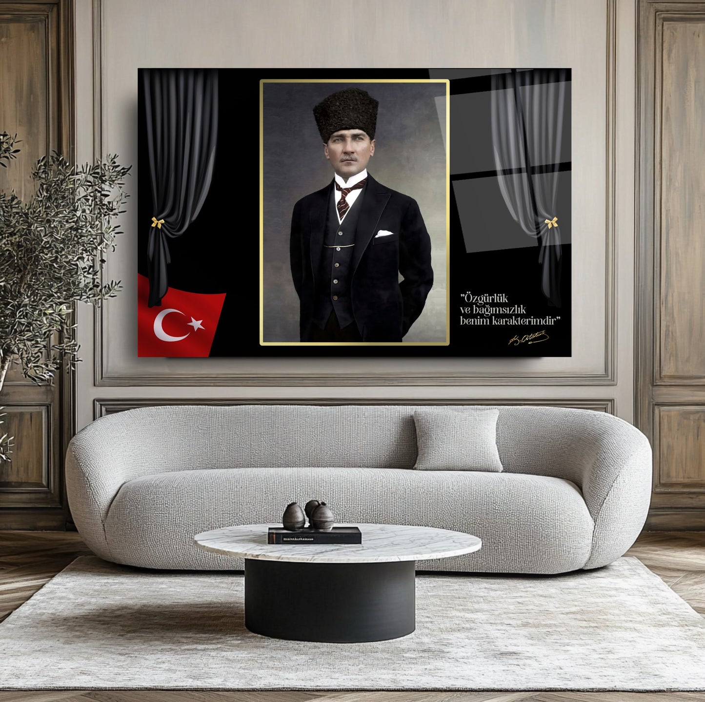 Atatürk Özgürlük ve Bağımsızlık Cam Tablo