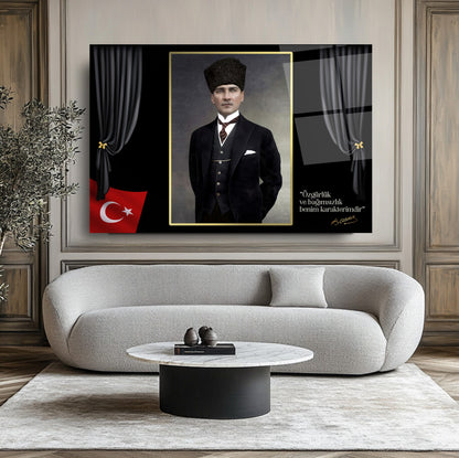 Atatürk Özgürlük ve Bağımsızlık Cam Tablo