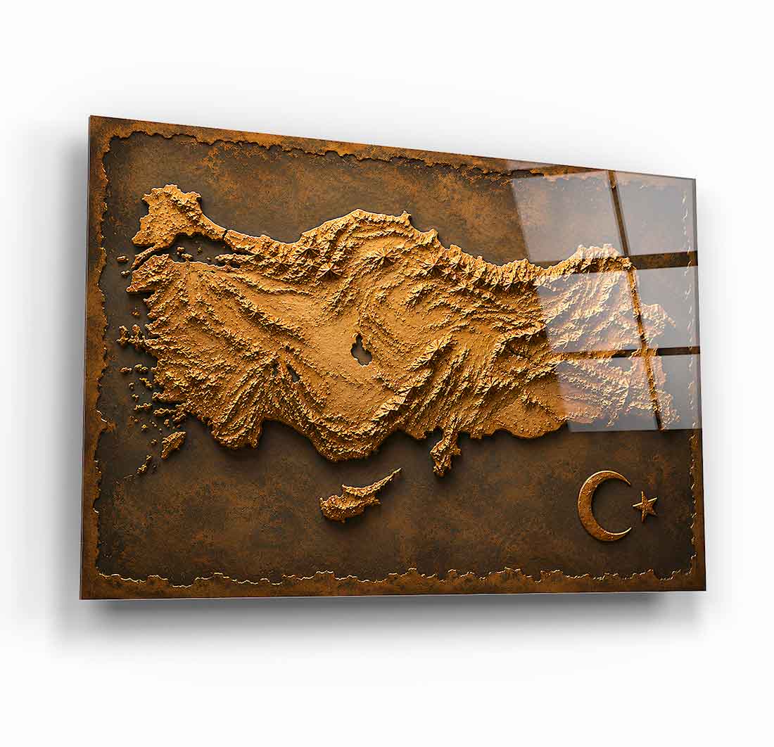 Türkiye Haritası Cam Tablo