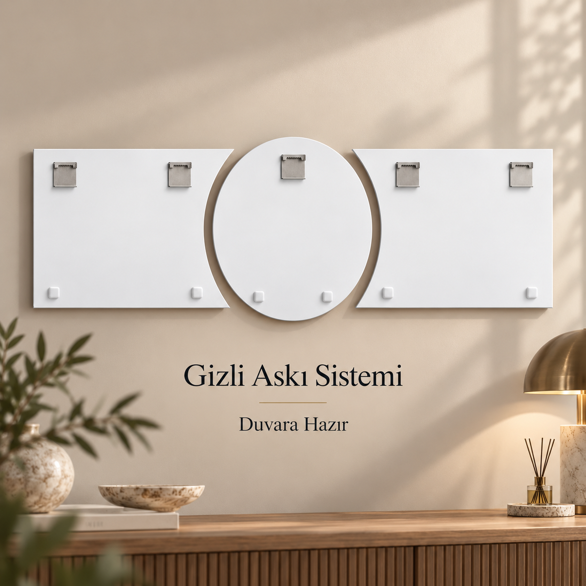 Lacivert altın spiral saatli şekilli kesim cam saat seti gizli askı sistemi ve beyaz arka yüz