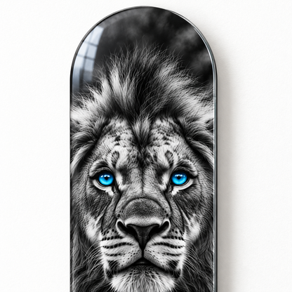 Mavi Gözlü Üç Aslan Dikey Skate Board Cam Tablo — UV baskı detayı