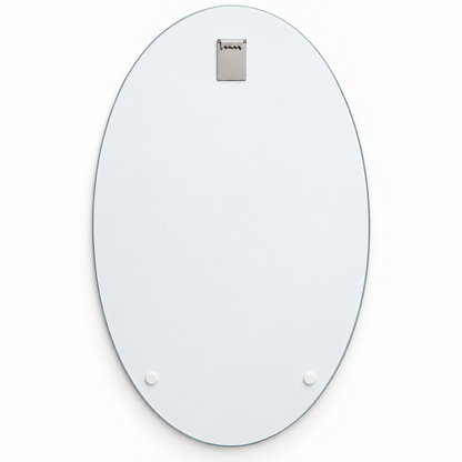 Mavi Gümüş Soyut Halkalar Dikey Oval Cam Tablo – Görsel 7