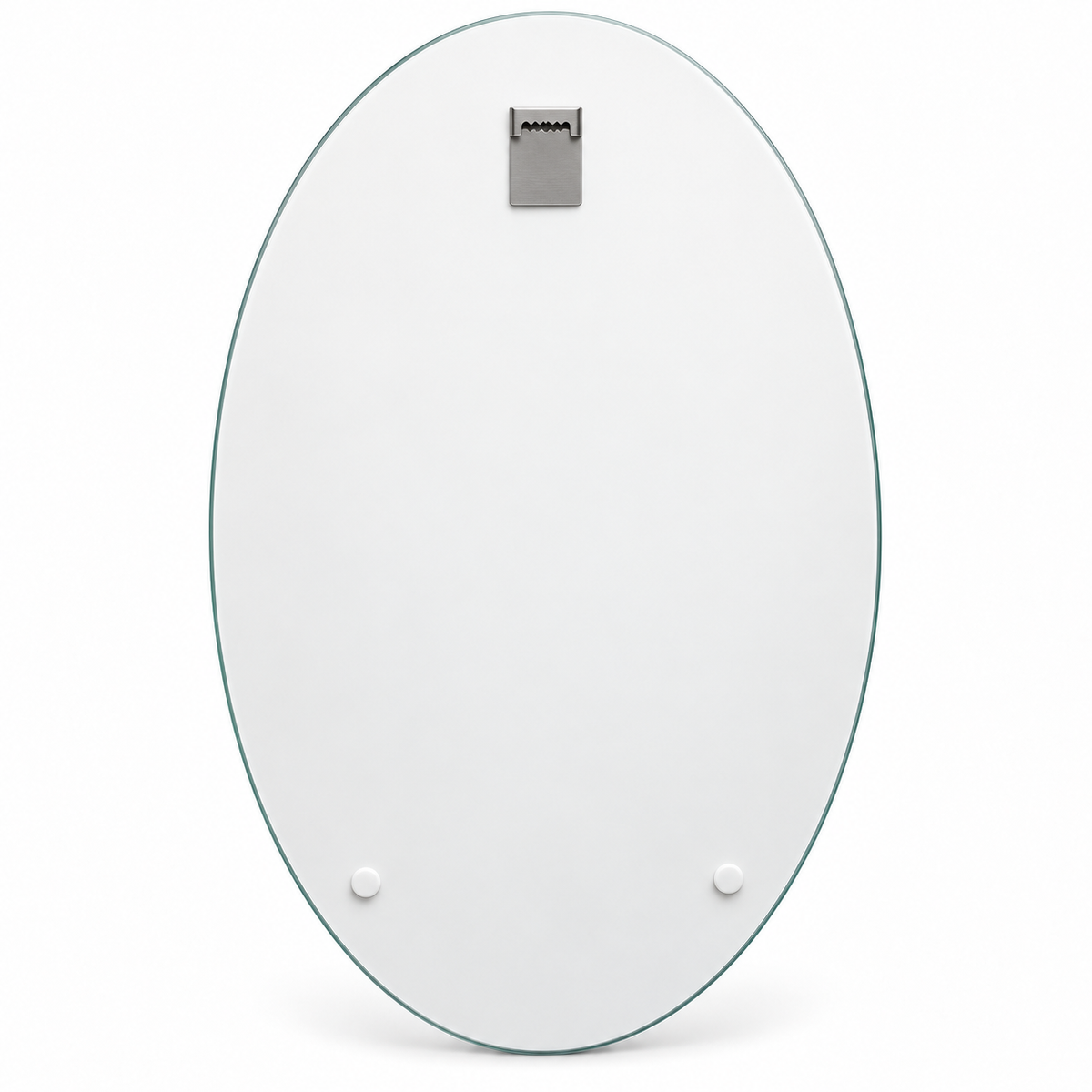 Işıklı Beyaz Lotus Dikey Oval Cam Tablo – Arka yüz ve askı