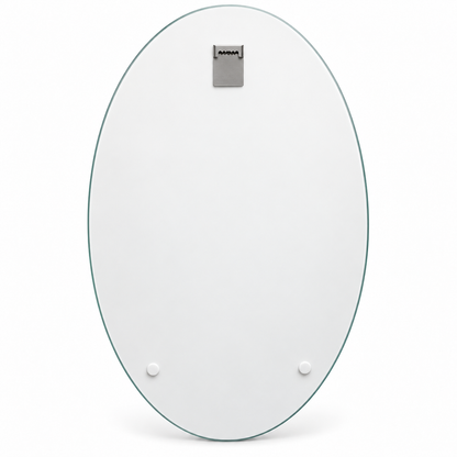 Işıklı Beyaz Lotus Dikey Oval Cam Tablo – Arka yüz ve askı