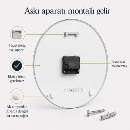 CAMDEKO saat askı aparatı ve sessiz mekanizma