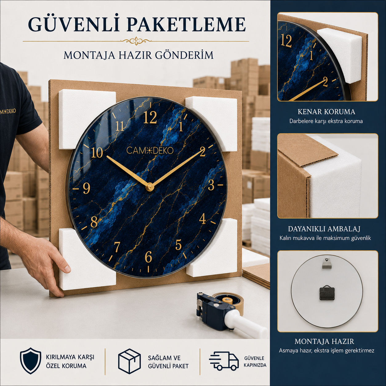 CAMDEKO saat güvenli paketleme