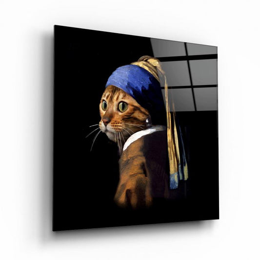 Kedi Kare Cam Tablo
