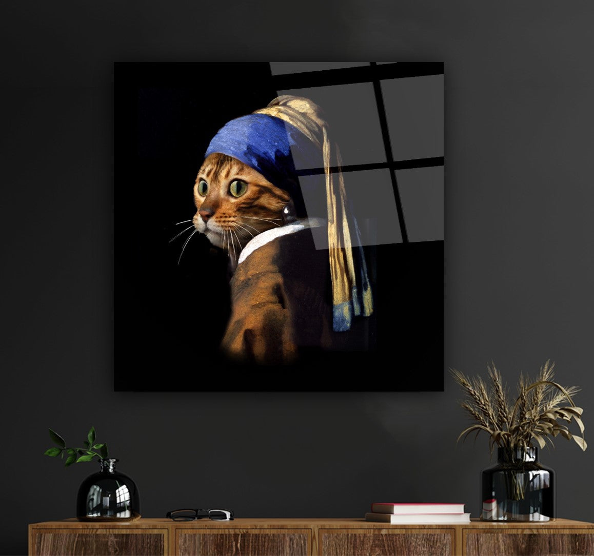 Kedi Kare Cam Tablo