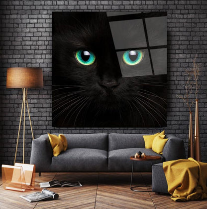 Kedi Kare Cam Tablo