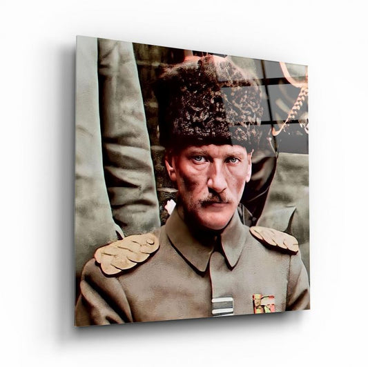 Atatürk Kare Cam Tablo