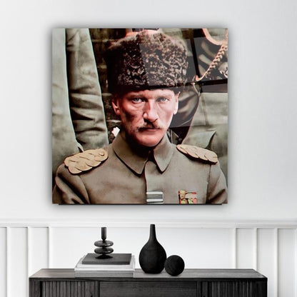 Atatürk Kare Cam Tablo