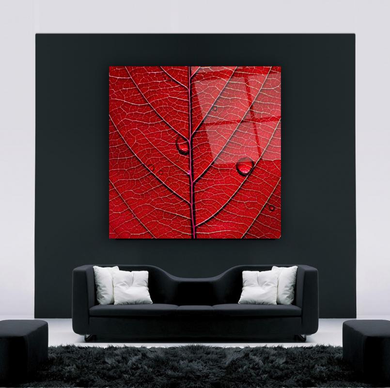 Yaprak Kare Cam Tablo