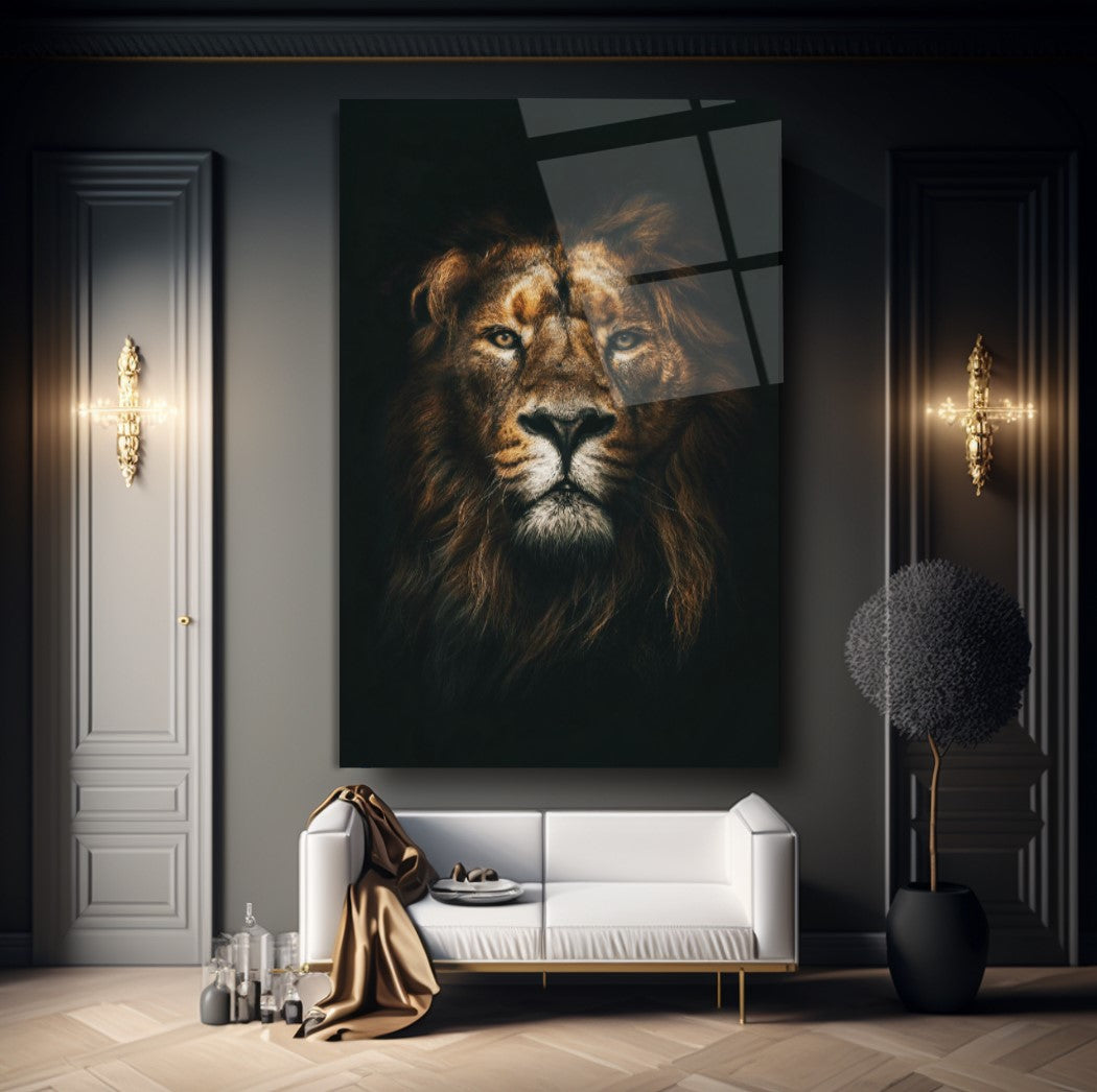 Aslan Dikey Cam Tablo