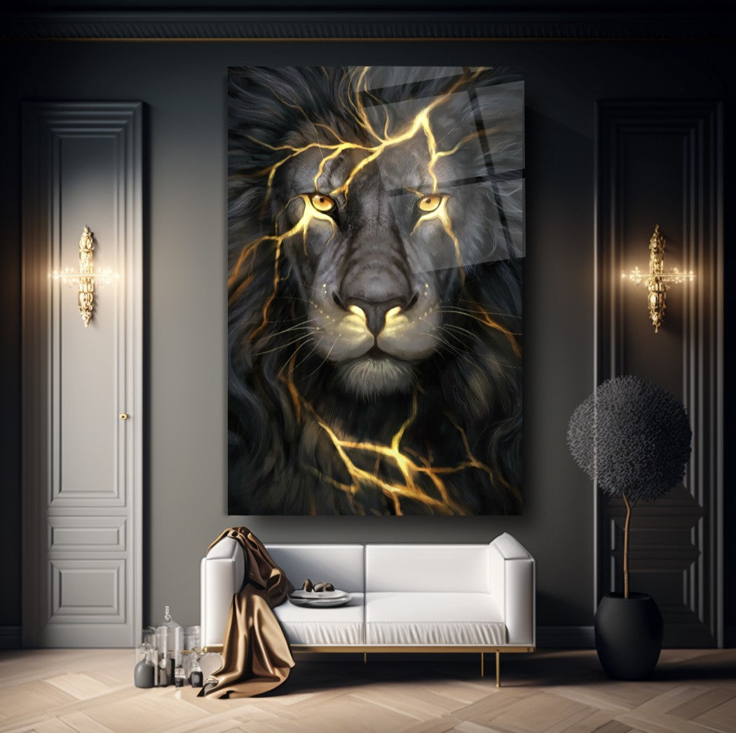 Gold Aslan Dikey Cam Tablo