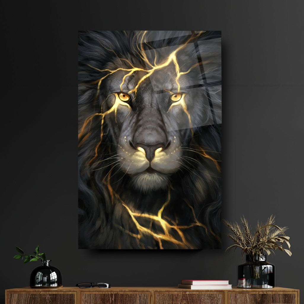 Gold Aslan Dikey Cam Tablo