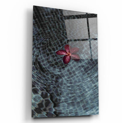 Su ve Çiçek Dikey Cam Tablo