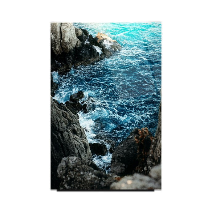 Deniz Manzarası Dikey Cam Tablo