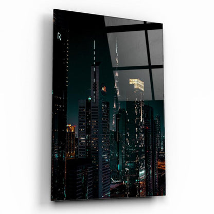 Şehir Manzarası Dikey Cam Tablo