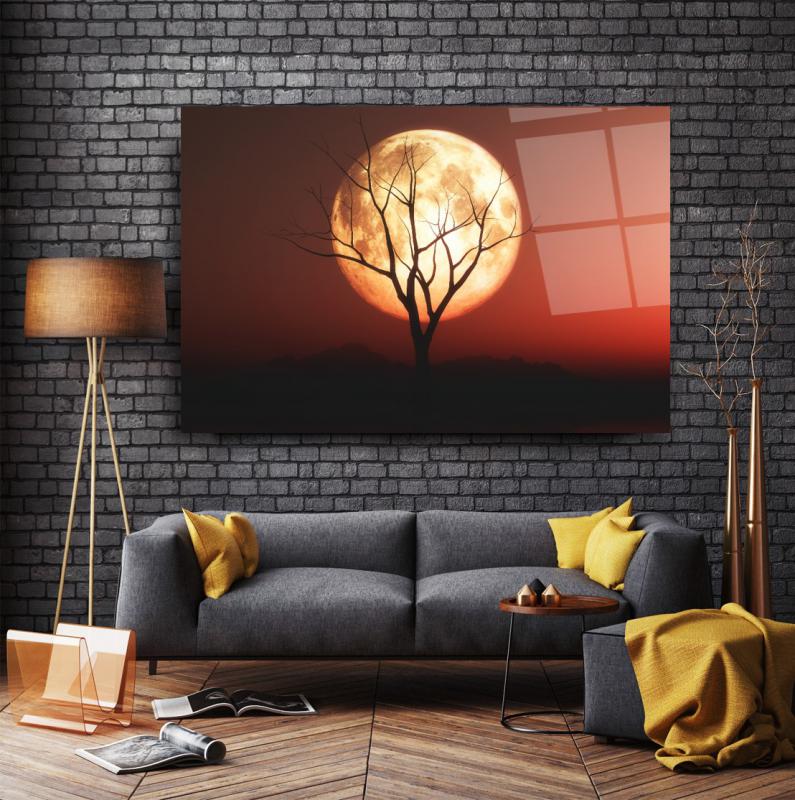 Gece Manzarası Yatay Cam Tablo