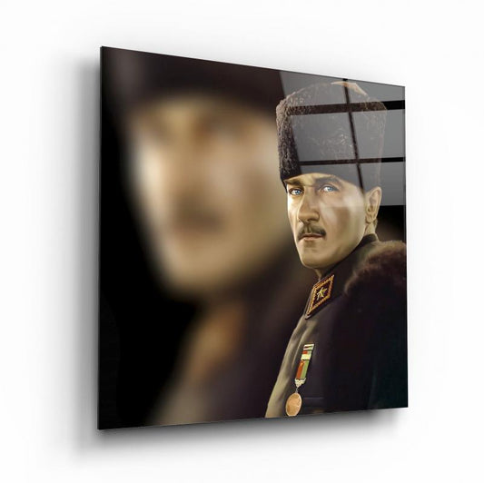 Atatürk Kare Cam Tablo