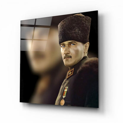 Atatürk Kare Cam Tablo