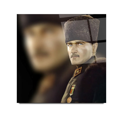 Atatürk Kare Cam Tablo