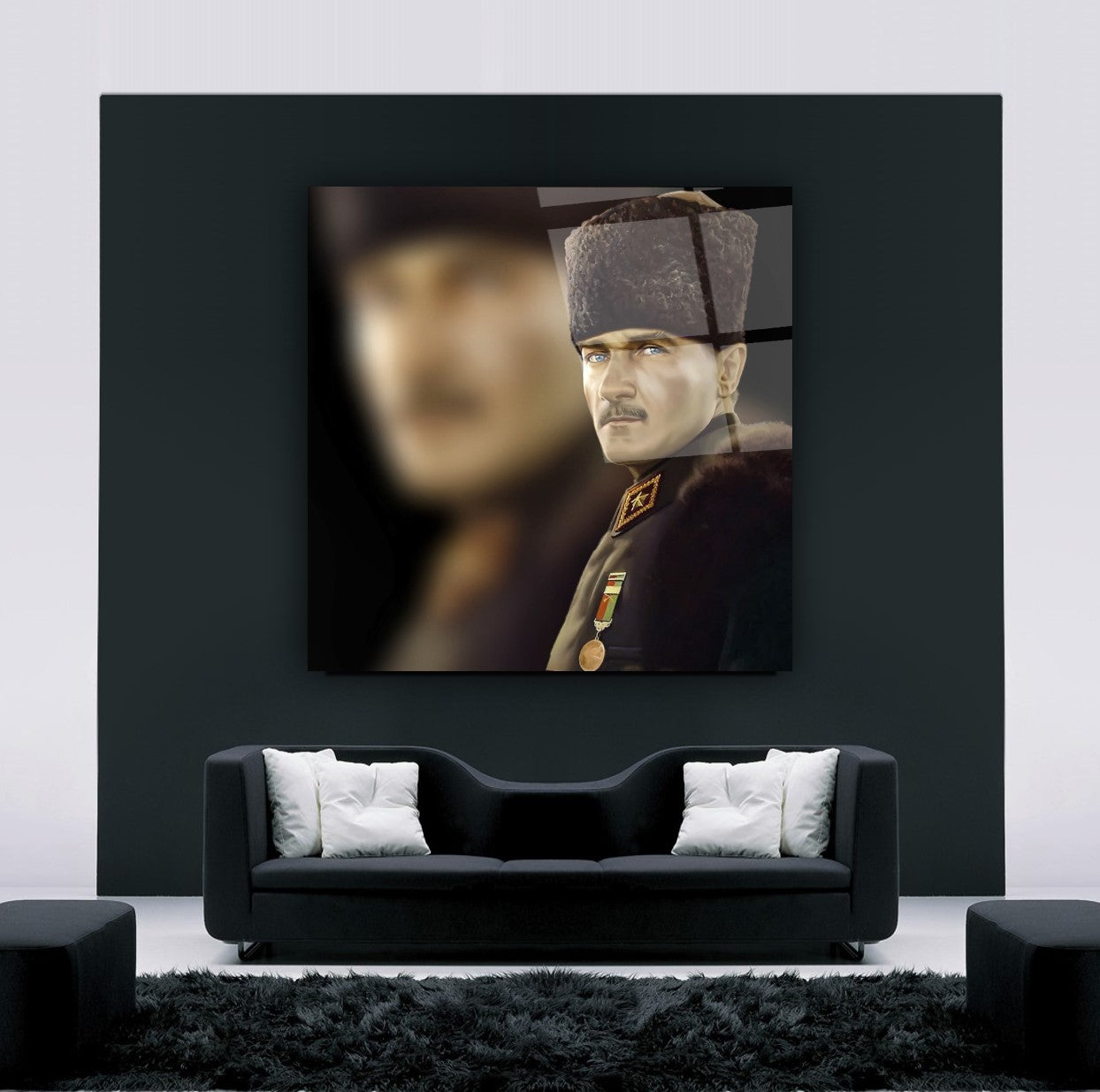 Atatürk Kare Cam Tablo