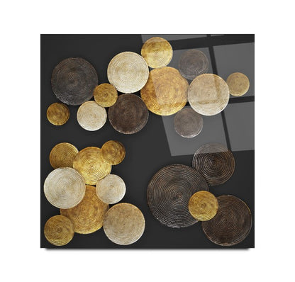 Soyut Gold Kare Cam Tablo