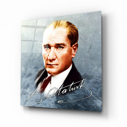 Atatürk Kare Cam Tablo