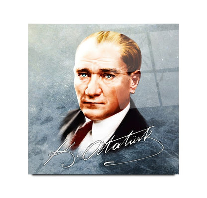 Atatürk Kare Cam Tablo