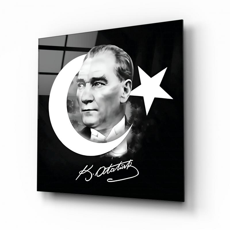 Atatürk Kare Cam Tablo