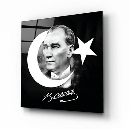Atatürk Kare Cam Tablo