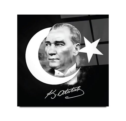 Atatürk Kare Cam Tablo