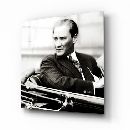 Atatürk Kare Cam Tablo